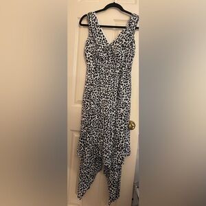 Leopard Print Black and White Women's Dress